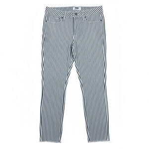 Paige Verdugo Crop Striped Jeans Size 29 Blue White Made in USA